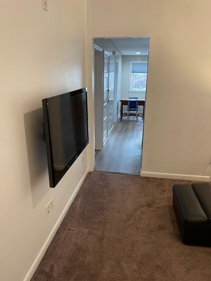 From living room into kitchen.