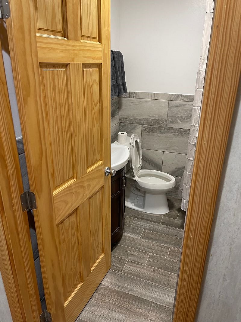 Doorway into Bathroom.