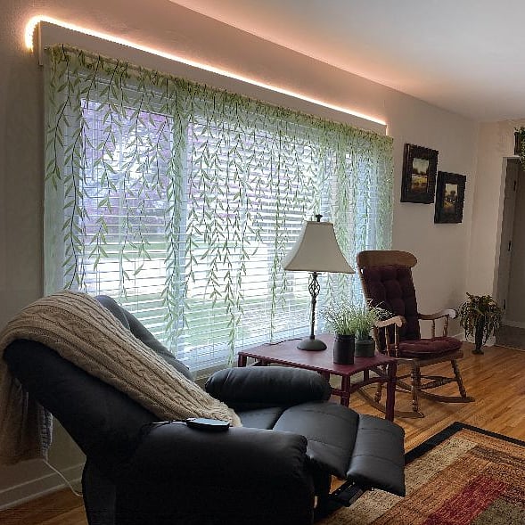 Rejuvenate with the heat and massage recliner in the shared living room.  Note the manufacturer specifies 300lb weight limit.