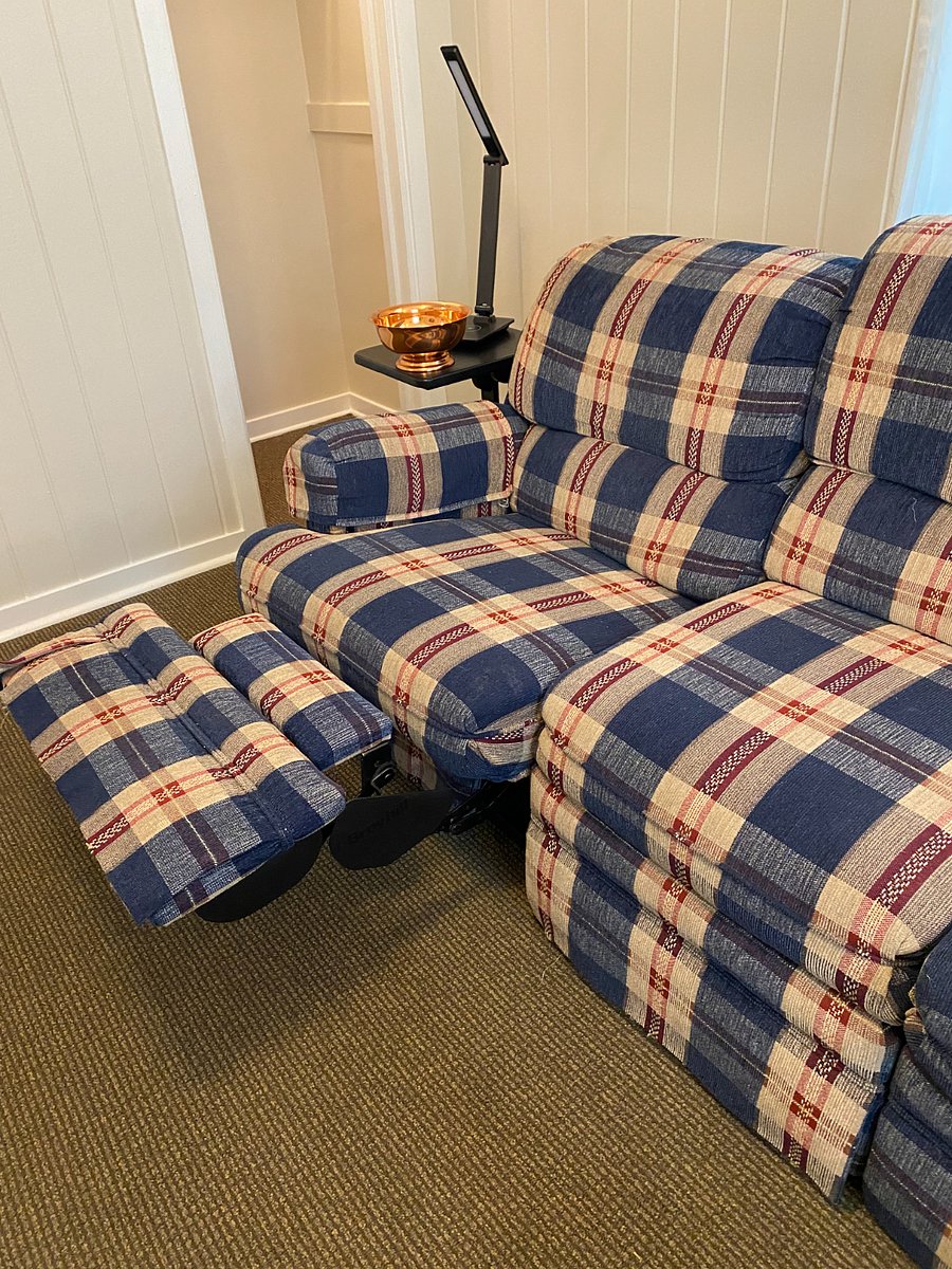 The full sofa is a recliner