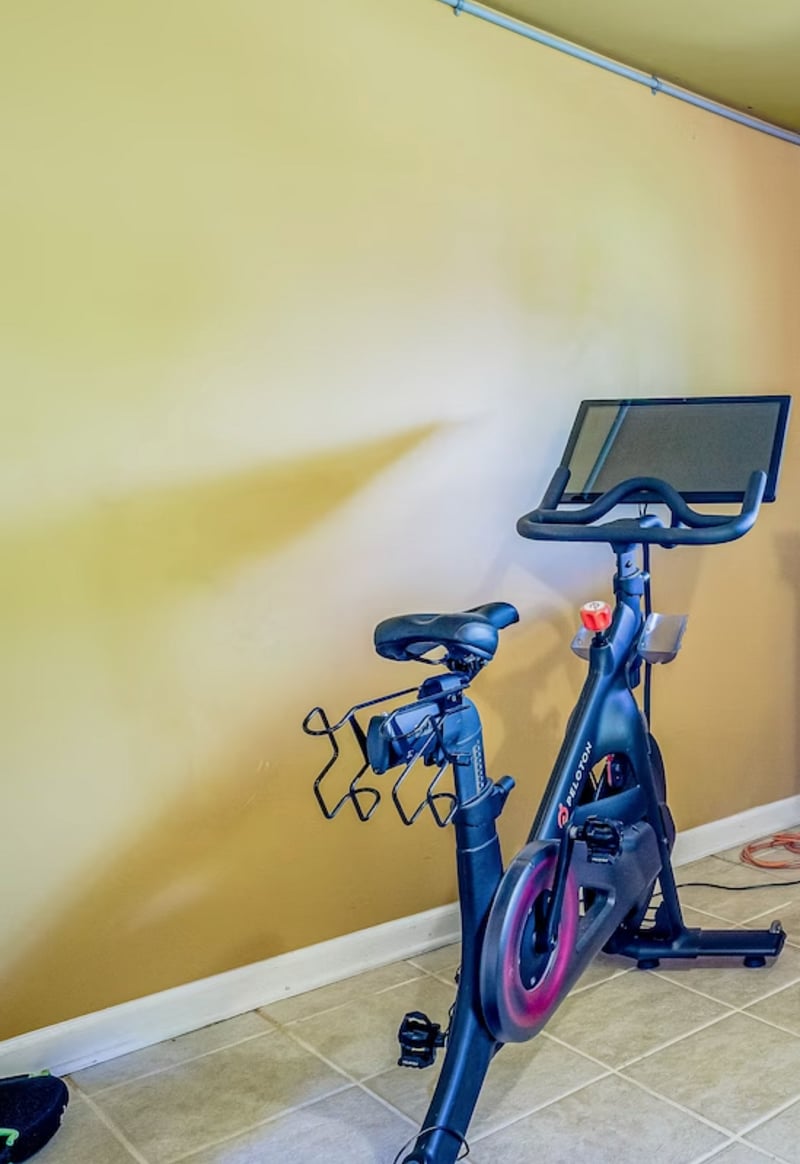 Peloton bike in master bedroom - bring shoes!