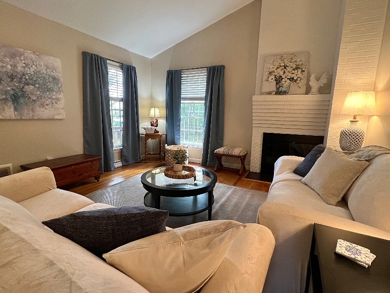 Living room with comfortable sofas
(40in SmartTV in room since photo)