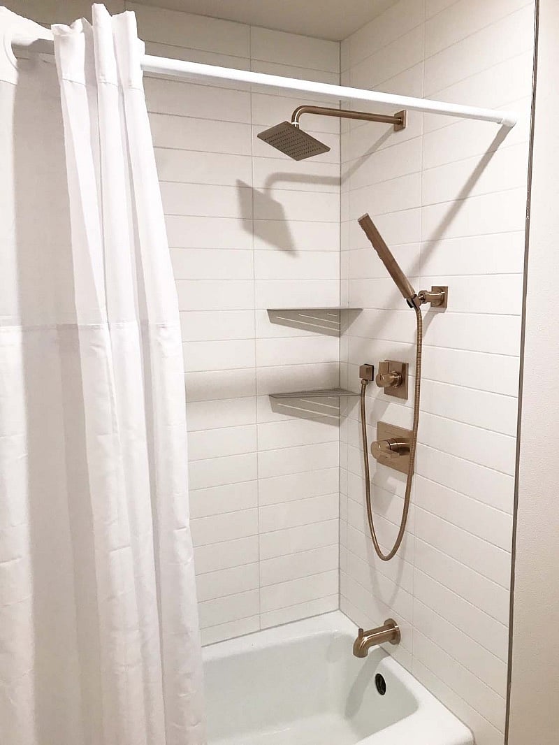 Private bathroom; exclusive use for queen bedroom guest; tiled shower/tub and hand-held shower head, tile floor