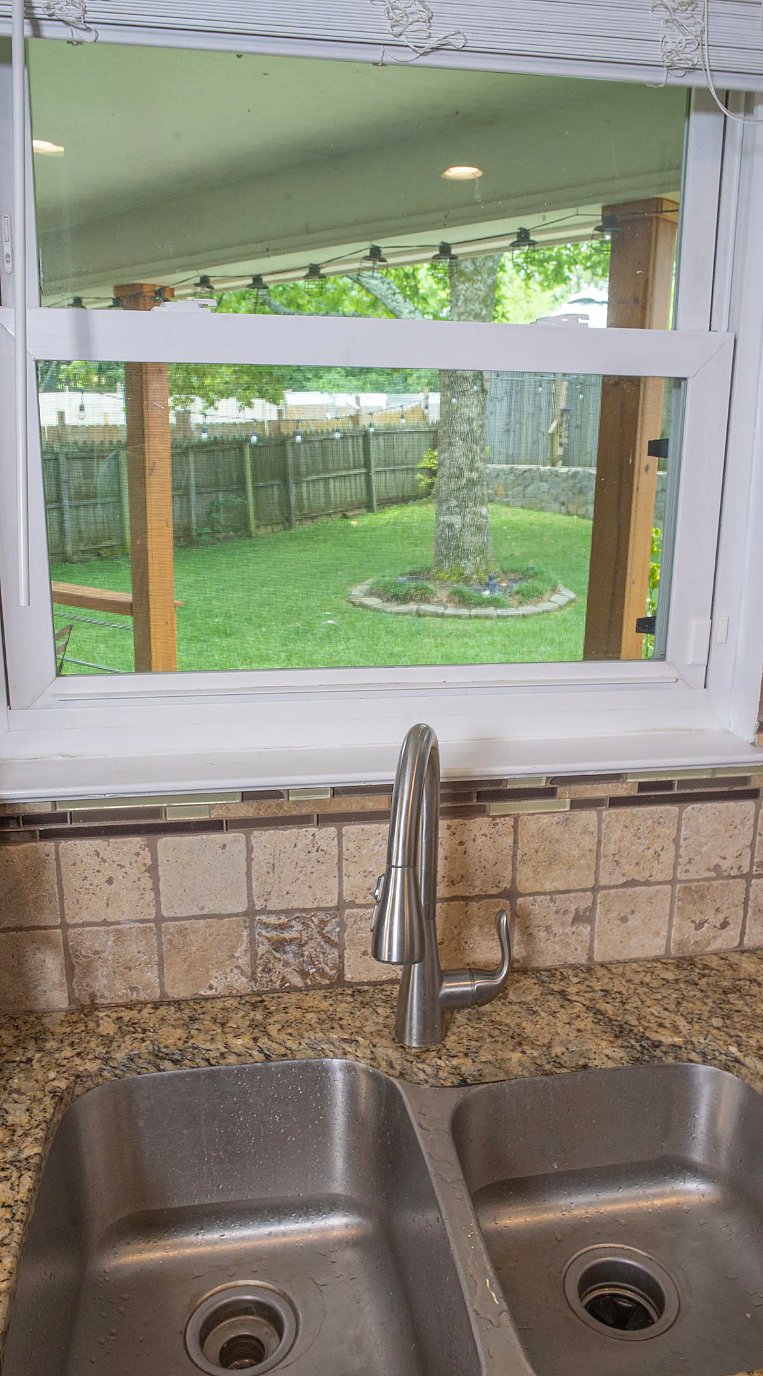 View of yard from kitchen