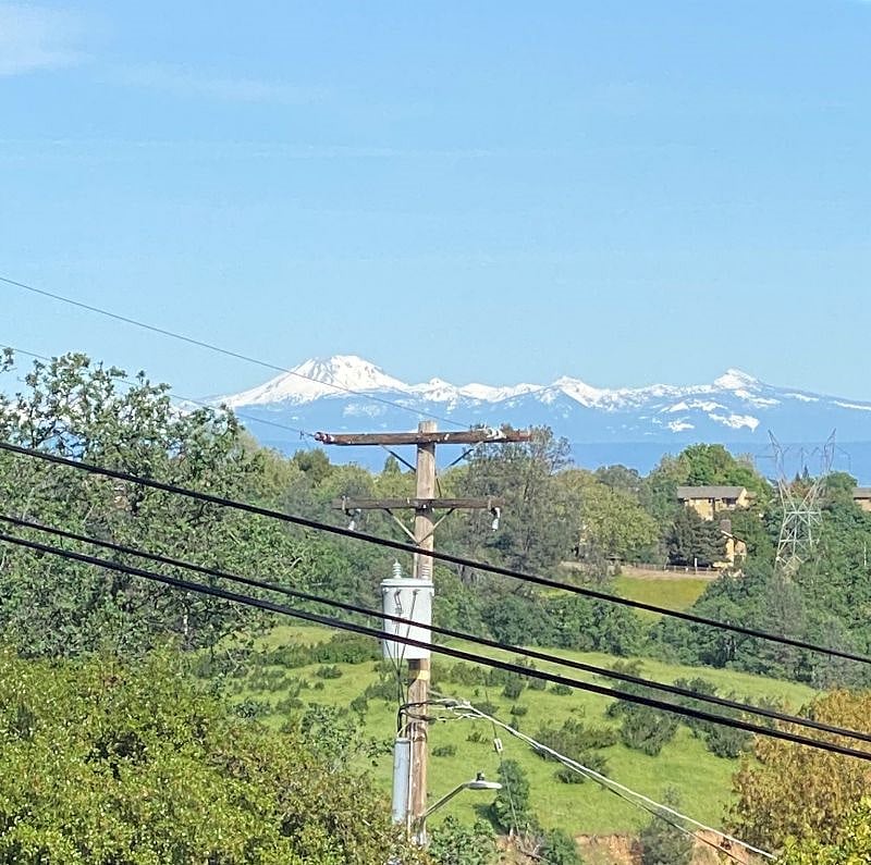 view from the private bedroom... .this is looking due east. Mt. Lassen. 