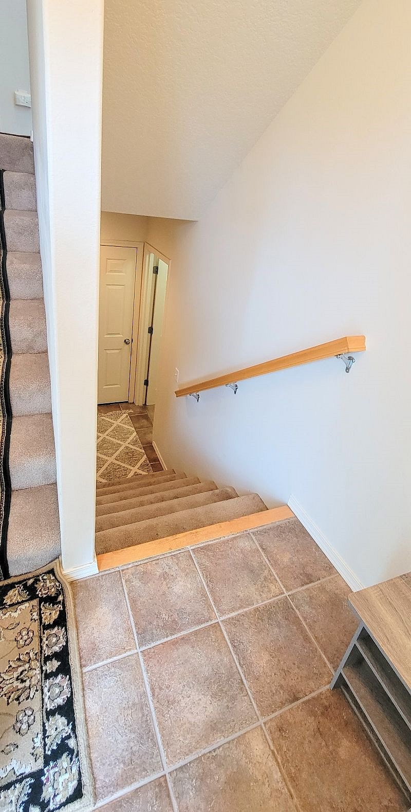 Once you enter the front door, the room is down the steps and to the right, pretty much a private entrance feeling!