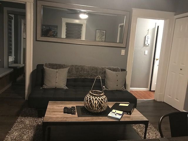 Living room with entrance hall view
