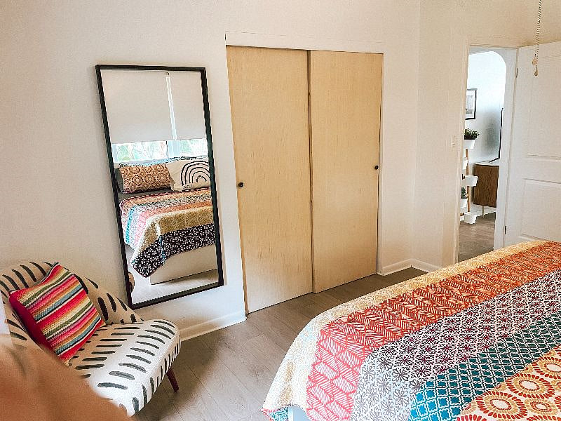 King bedroom includes Casper mattress, room darkening shades and drapes, sound machine, two dressers along with good sized closet.