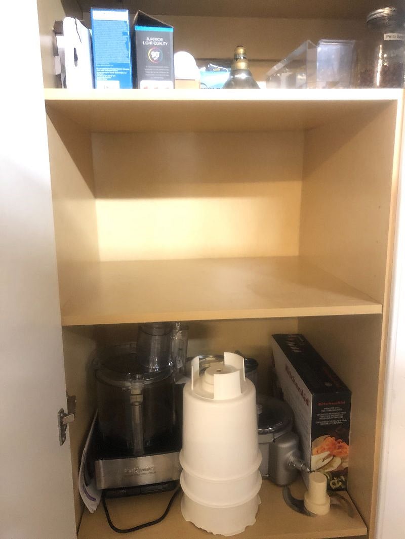Garage storage cabinet with storage for tenant