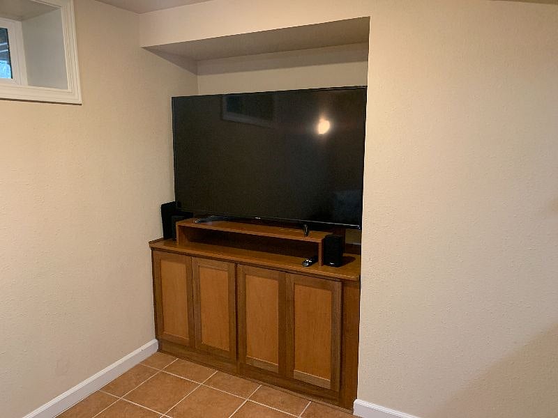 tv in basement