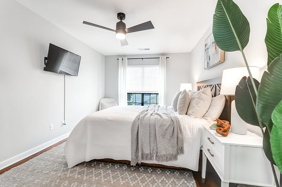 Primary bedroom with smart TV