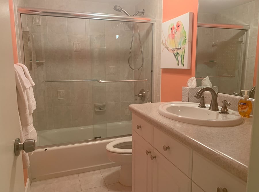 Guest bathroom with tub/shower