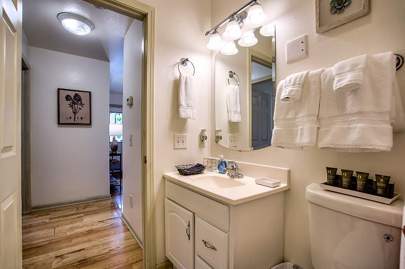 Freshen up with complimentary toiletries for your convenience.