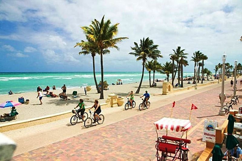 "Fabulous Hollywood Beach Broad-walk" It is 30 feet wide. Include Bike lanes and a crushed-shell jogging path. One of 10 Best Beach by National Geographic's & one of the Top 10 Public Places in America.