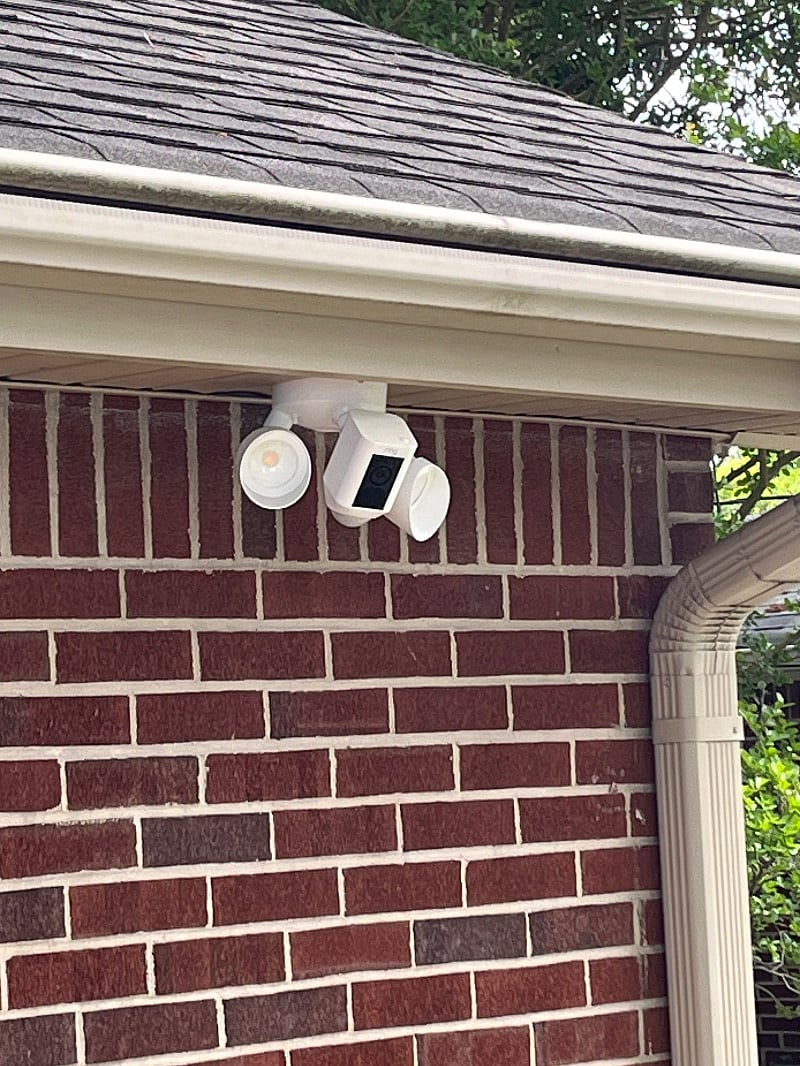 Ring cameras monitor the front and back yards.