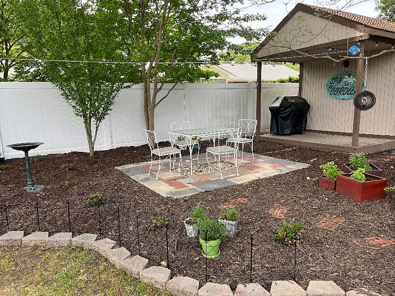 Patio table, perfect for morning coffee or afternoon cocktails.