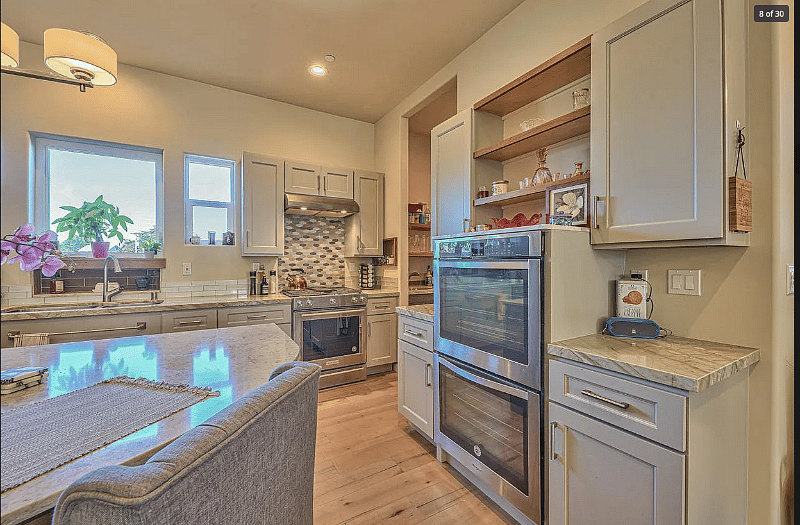 Kitchen and side ovens.