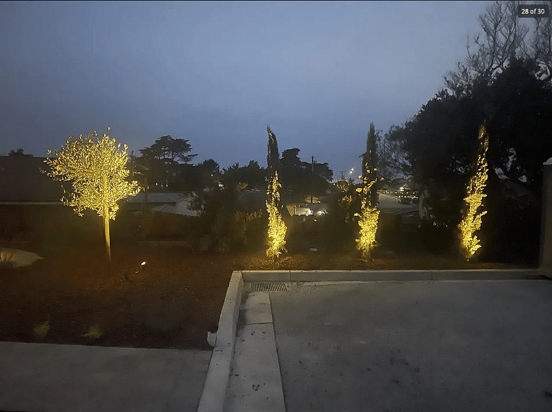 outside, front of property.