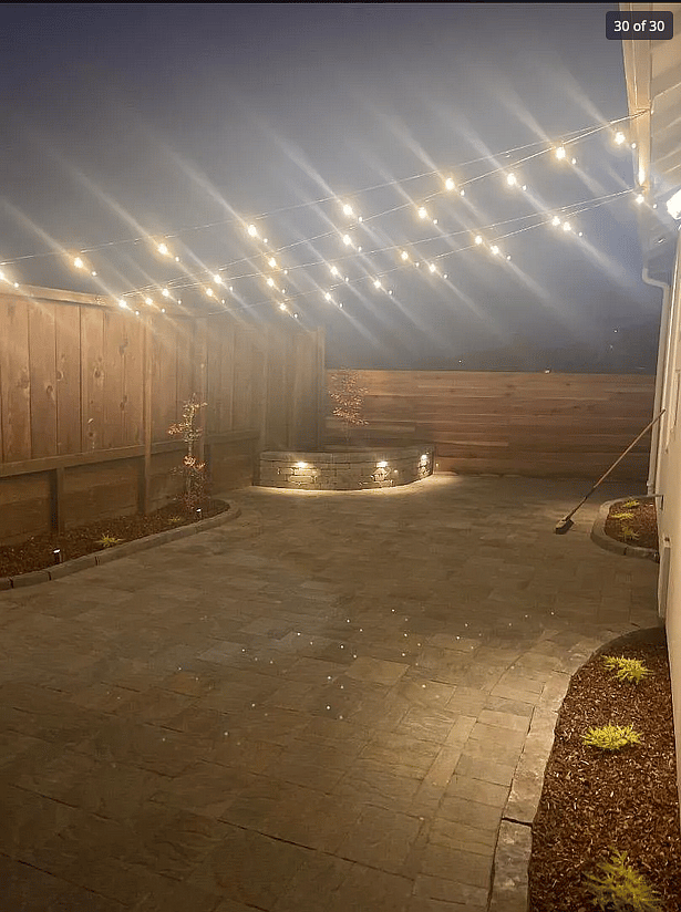 back patio with fire pit.