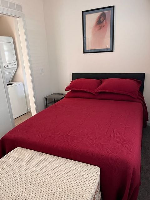 View of full size bed with memory foam
