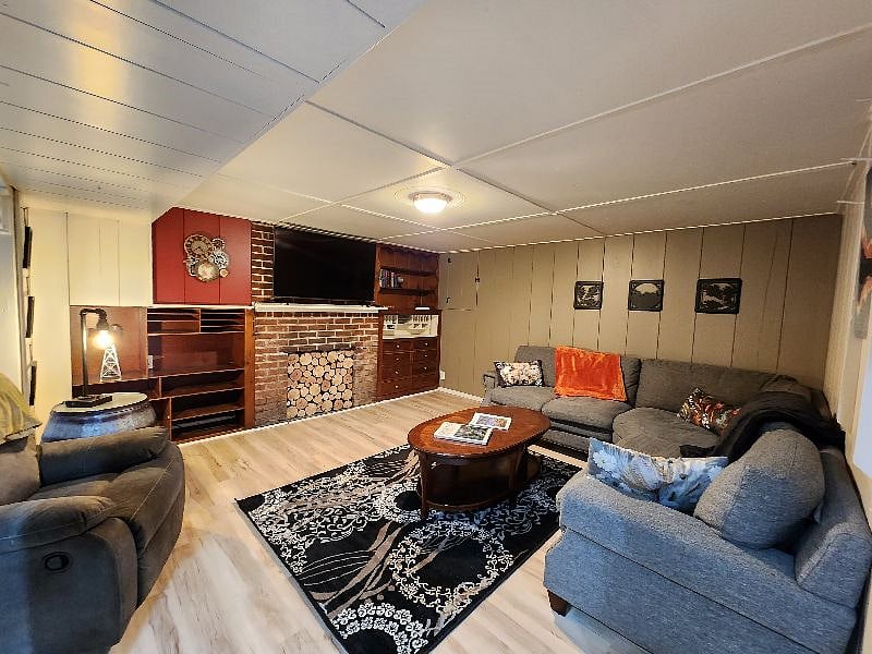 Living room with desk.