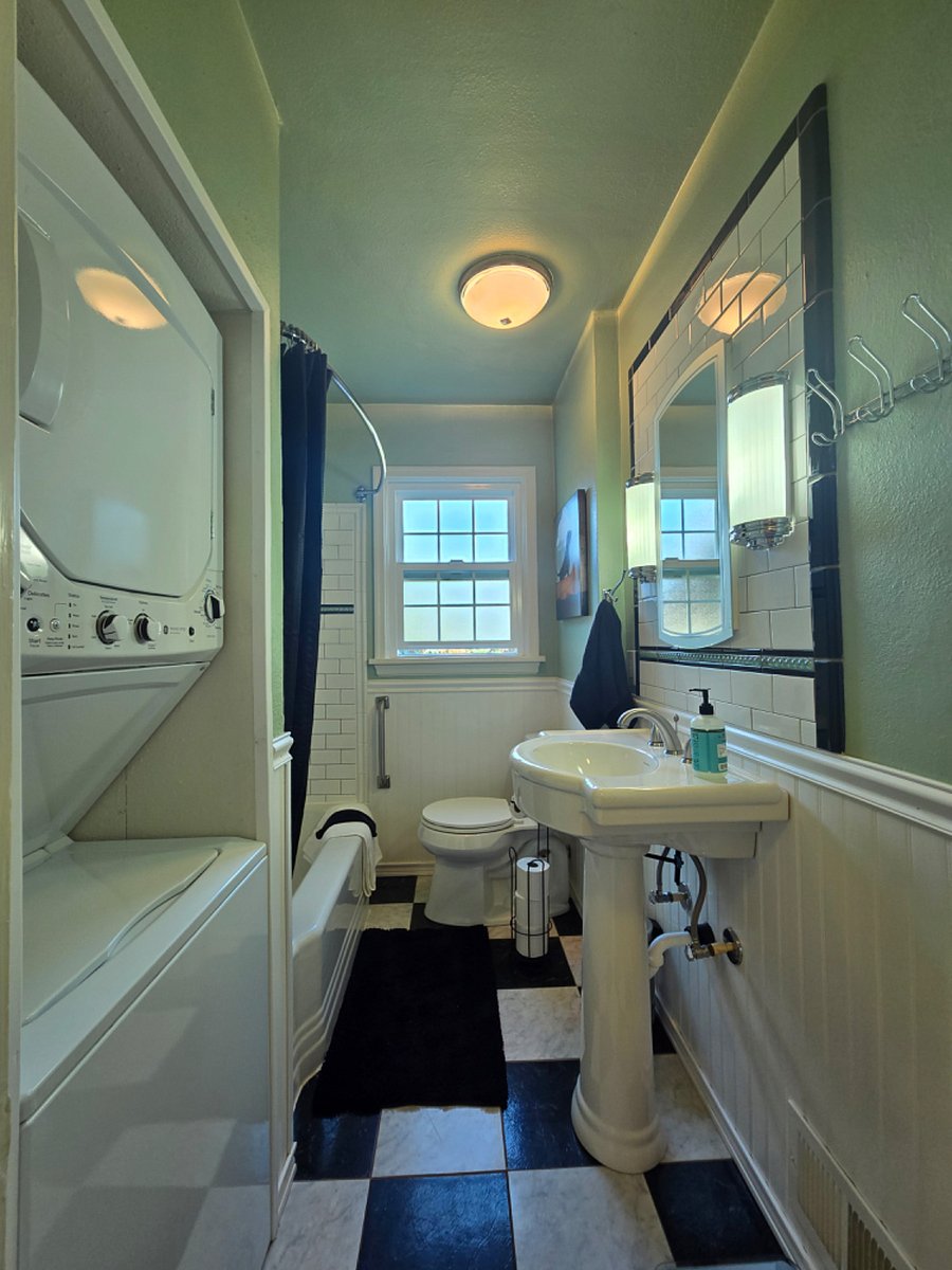 Washer and dryer.
