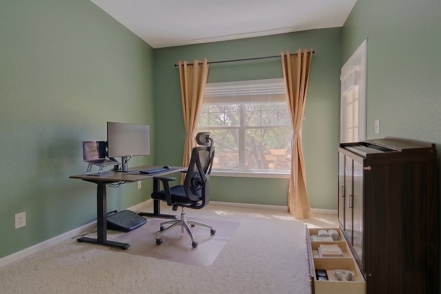 This cabinet holds a queen-sized murphy bed with a thick foam mattress!