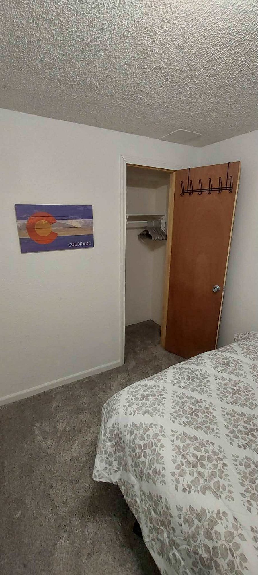 Bedroom closet with extra hangers and storage