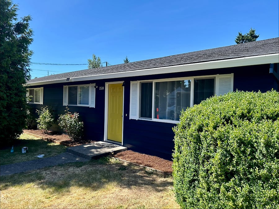 Corner lot with parking in front of house