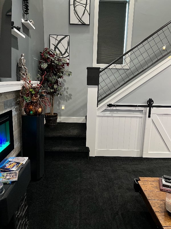 Heading upstairs to the Bedroom.