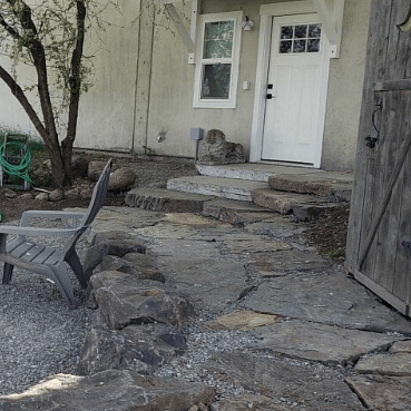 Stone Path from Fire Pit to Front Door.