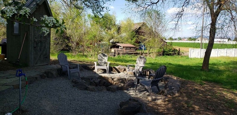 After a spectacular Sunset, sit around the Fire Pit enjoying a summer evening, maybe even make some s'mores...the marshmallows are in the kitchen, and the sticks are in the Outhouse!