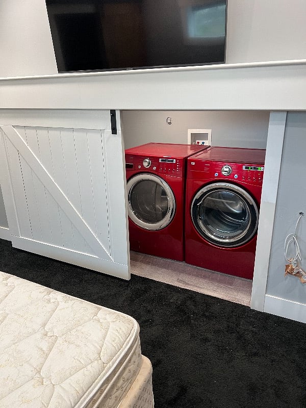 Full-Size Washer & Dryer in upstairs "Cubby" across from bed in Master.