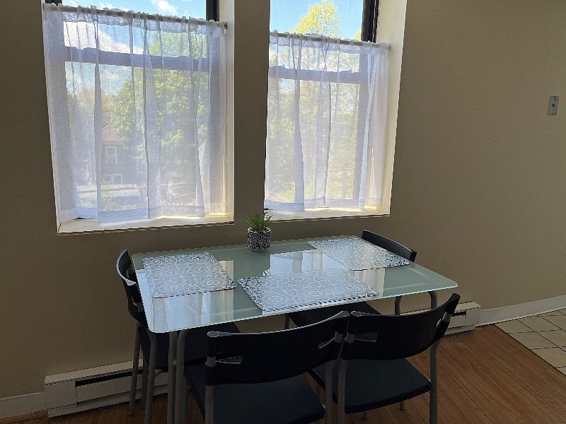 Dining area doubles as friendly workspace with lightening fast wifi.