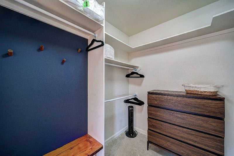 We also have an open closet with a dresser for your belongings and luggage.