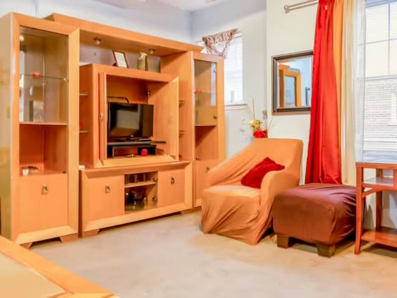 Entertainment Center in Living Room--Amazon Fire Stick T.V.