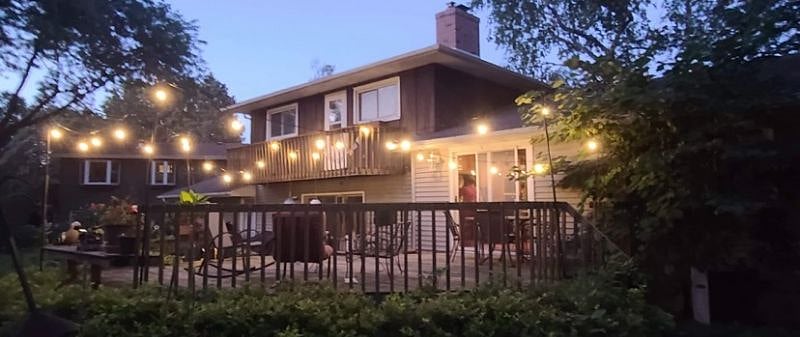 The sliding glass door to the kitchen leads to this porch.