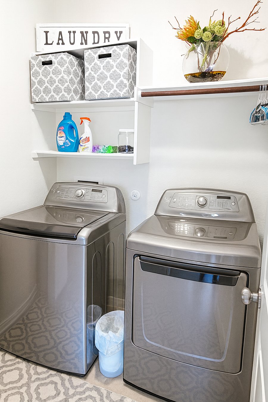 Dedicated laundry area with washer and dryer.