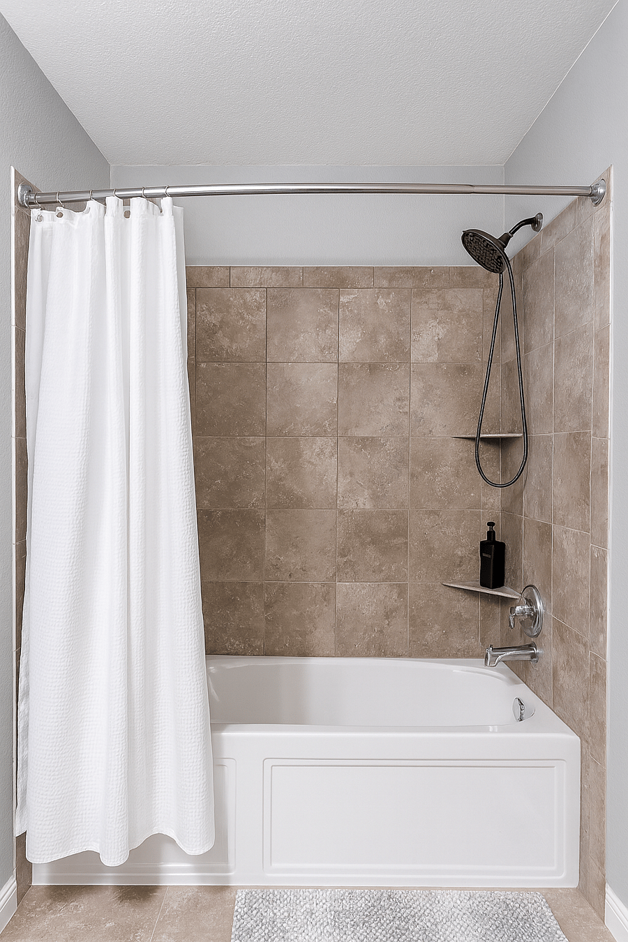 Second full bathroom with tub, shower, toilet, sink.
