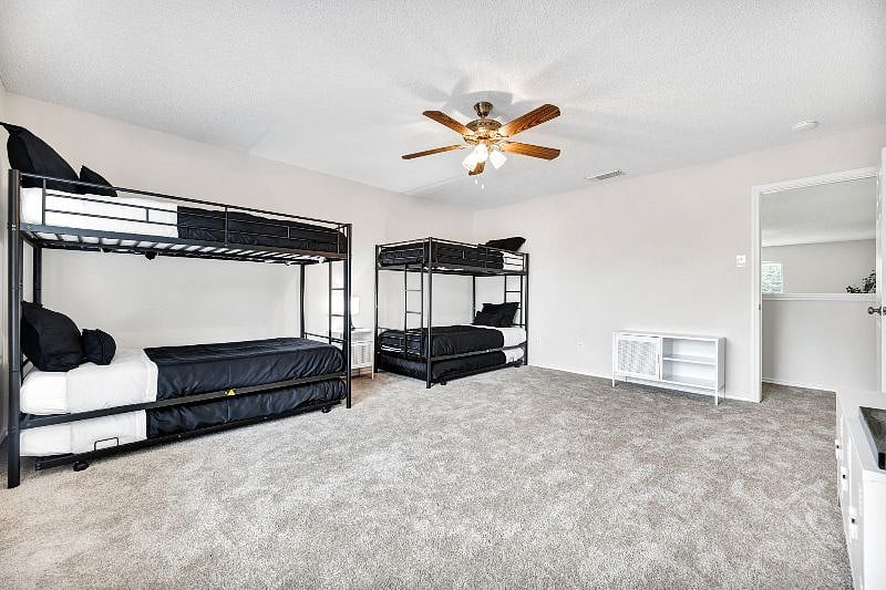 Third bedroom upstairs sleeps 6 people.