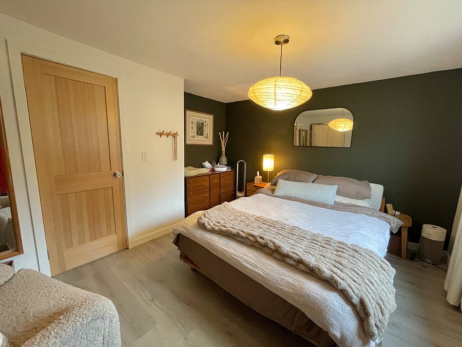 Master bedroom with walk in closet