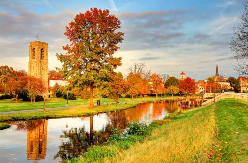 Located in the heart of Historic Downtown Frederick, Baker Park is a 58-acre space complete with jogging and bike paths, multiple playgrounds, a picturesque lake, and much more. Over 75 years old, it continues to serve as a popular place to come to.