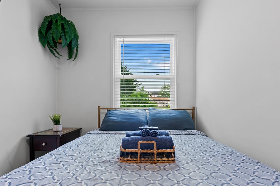 Relax in a cozy full-size bed and enjoy endless entertainment on your very own smart TV. This warm, inviting room is the perfect retreat to rest, recharge, and wake up refreshedready for whatever the day has in store.
