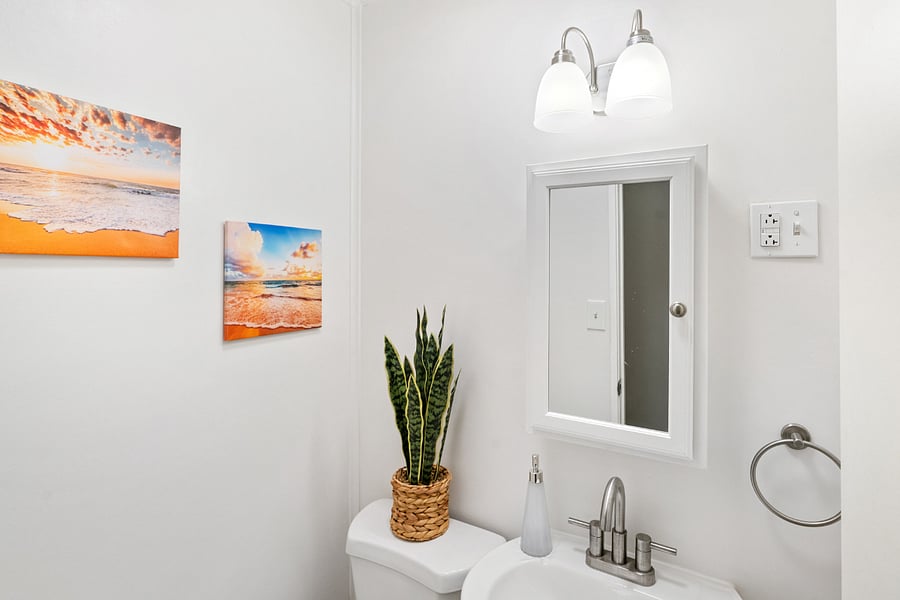 Your clean, private half bath awaitsperfect for quick refreshes and added convenience during your stay. A little extra comfort to help you feel right at home!