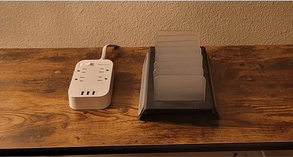 Charging blocks on all end tables and nightstands.