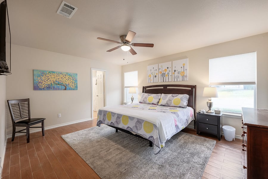 Adjustable king bed.
