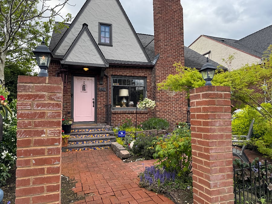 Front yard has a sweet courtyard great for morning cofee