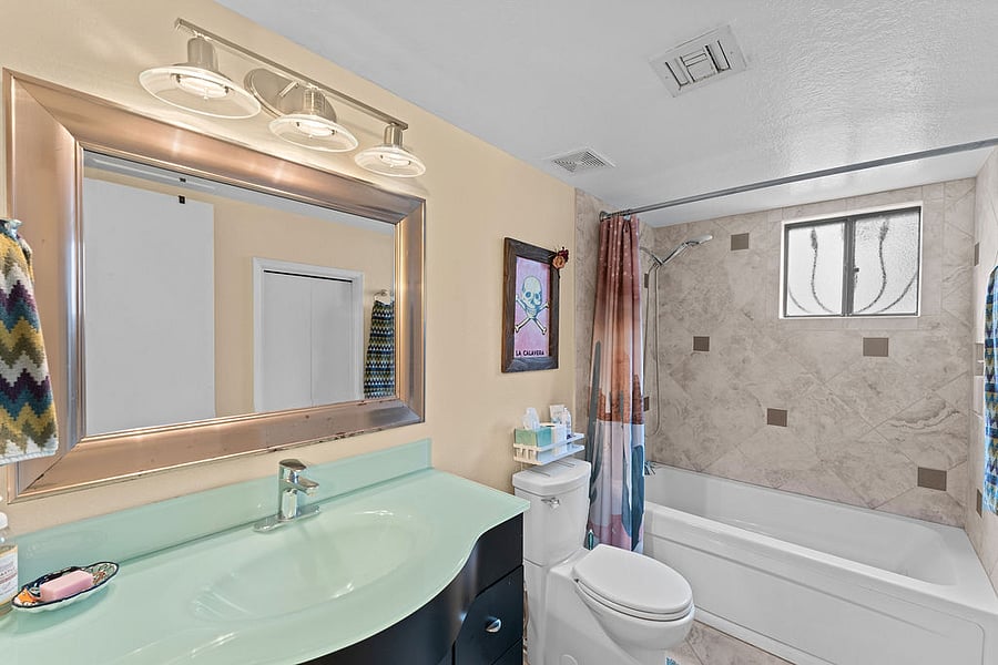 Enjoy your own full, private bathroom with a nice deep tub -- perfect for relaxing after a long day.