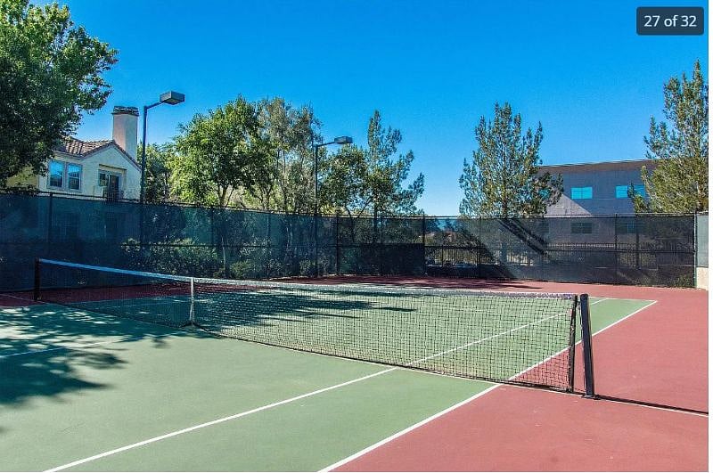 Tennis court so that you can stay in shape or invite a friend to just play for fun