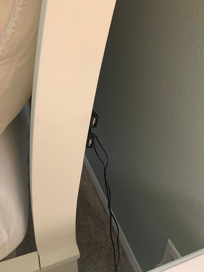 USB ports built in to the bedframe allow you to stay connected and fully charged